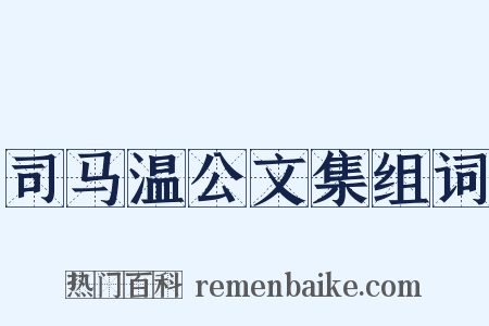 司马温公文集组词是什么意思的图片